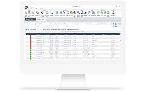 A computer screen displaying the ESO billing management software interface with a list of tasks.